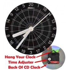 Novelty CD Clock dartboard - Black/White